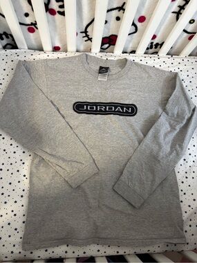 Jordan Grey Long Sleeve Logo Pullover